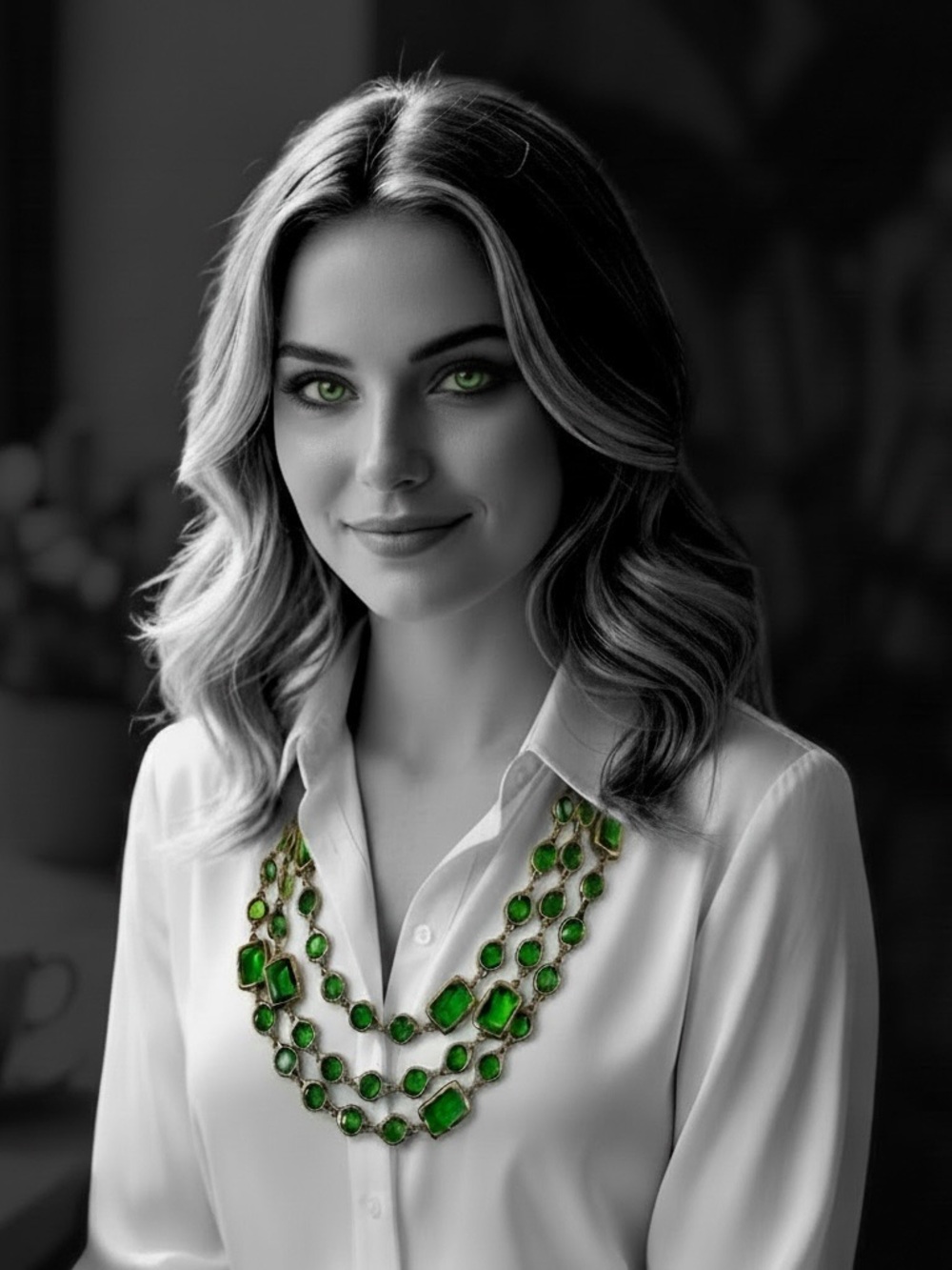 Chanel Vintage 1981 Chicklet Necklace in Emerald Green-Rare color - Picture 3 of 10